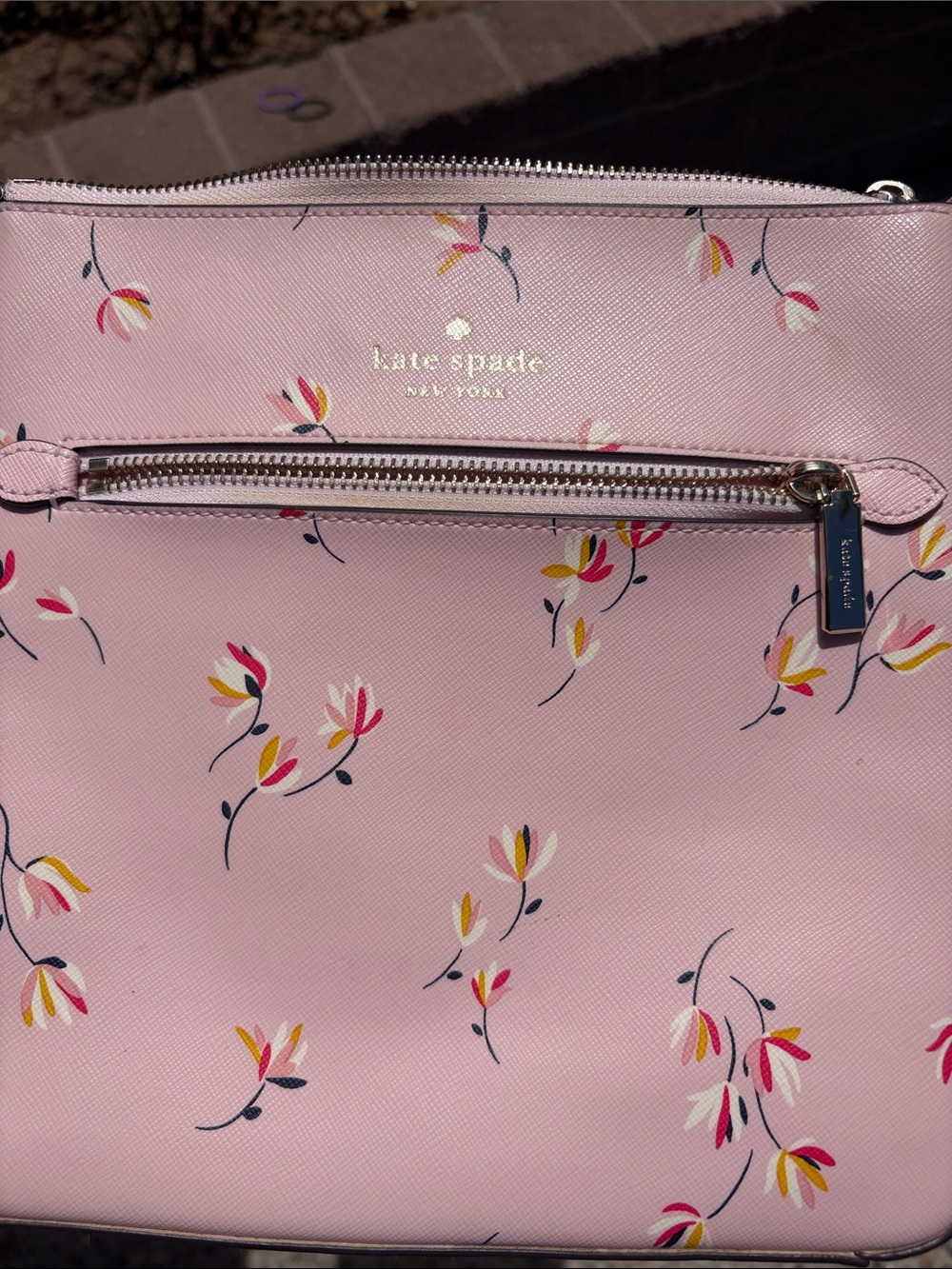 kate spade - Pink Floral saffiano Crossbody Bag